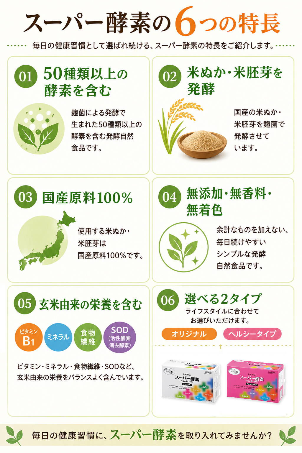 スーパー酵素の6つの特長